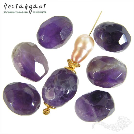 Аметист натуральный Viola Chevron 16-19 мм, изображение 3