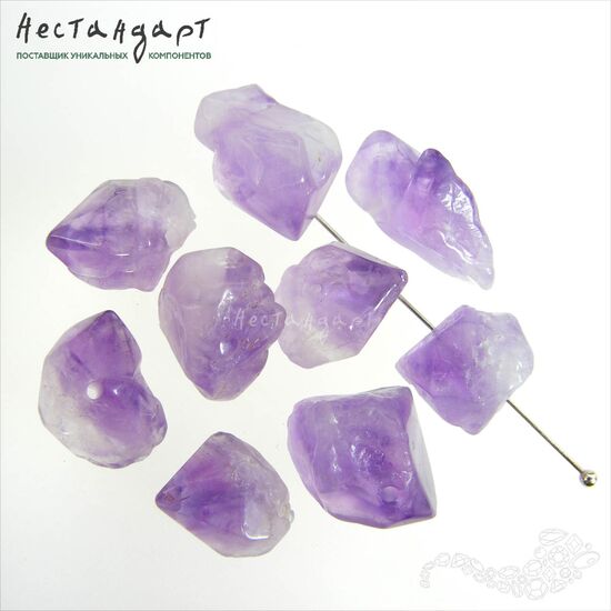Аметист натуральный кристаллы и сростки 11-19 мм (уп. 7 шт.), изображение 6