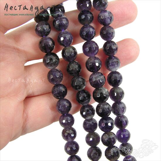 Аметист натуральный с ювелирной огранкой 8 мм (уп.6 шт.), изображение 2