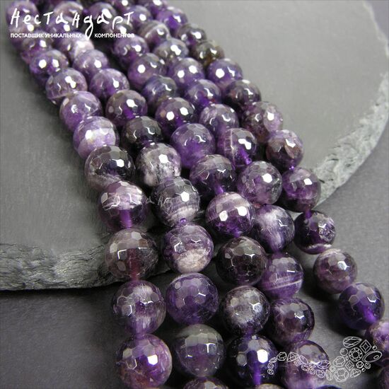 Аметист натуральный с ювелирной огранкой 8 мм (уп.6 шт.), изображение 3