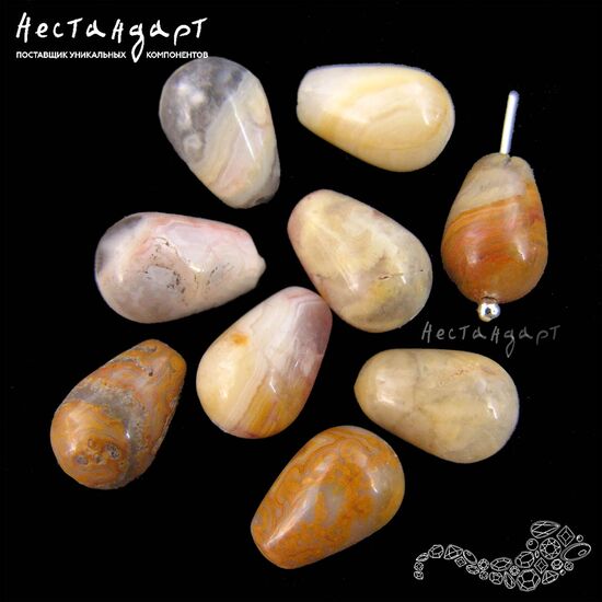 Агат натуральный Autumn Drop 12х8 мм