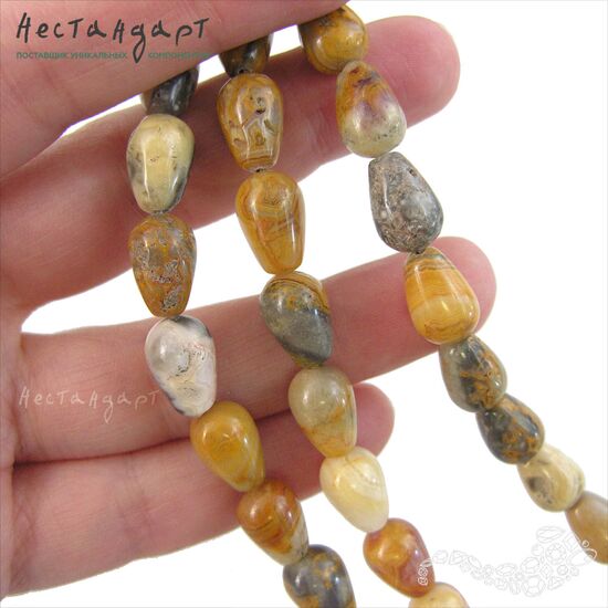 Агат натуральный Autumn Drop 12х8 мм, изображение 2