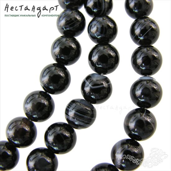 Агат натуральный черный 10 мм (уп. 6 шт.), изображение 5