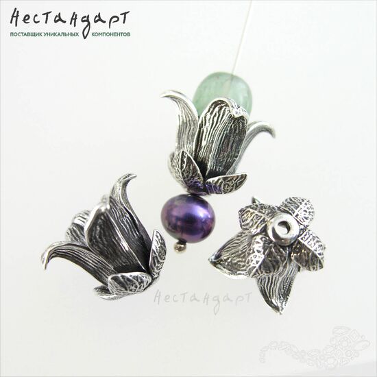 Чашечки для бусин Bellflower Sterling Silver 13 мм