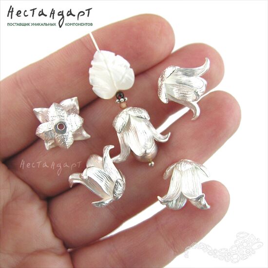 Чашечки для бусин Bellflower Silver Plated 13 мм, изображение 2