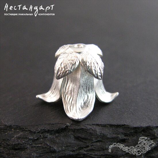Чашечки для бусин Bellflower Silver Plated 13 мм, изображение 3