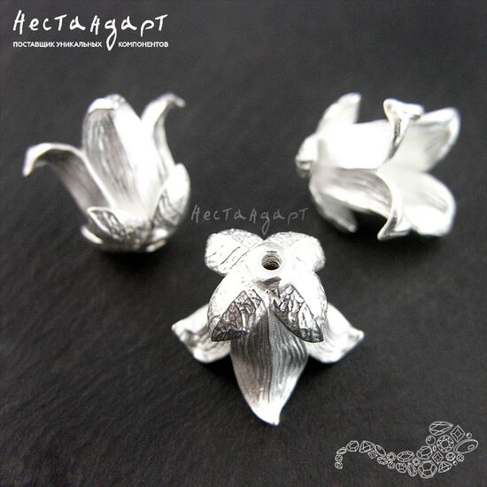 Чашечки для бусин Bellflower Silver Plated 13 мм, изображение 4