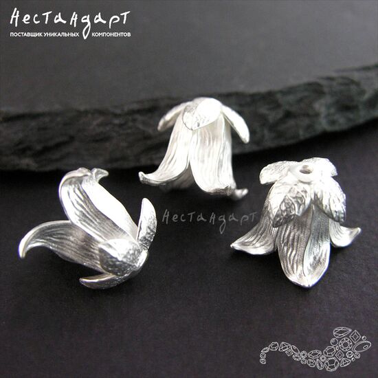 Чашечки для бусин Bellflower Silver Plated 13 мм, изображение 5