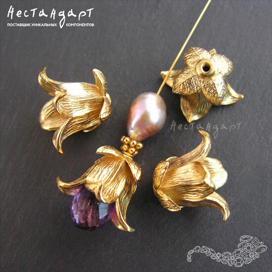 Чашечки для бусин Bellflower Gold Plated 13 мм, изображение 4
