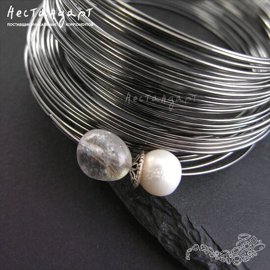 Мемори-проволока для браслета Gunmetal 60х0,8 мм (уп. 10 витков), изображение 3