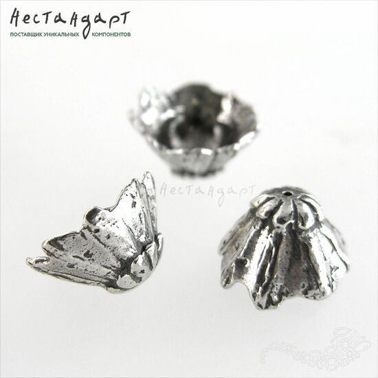 Чашечки для бусин Sweet Pea Flower Sterling Silver 15х8 мм, изображение 5