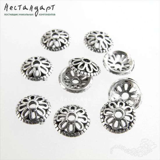 Чашечки для бусин Rosette Sterling Silver 7х2,3 мм, изображение 4