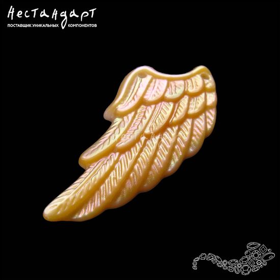 Перламутр натуральный резной Angel Wings 33-34 мм, изображение 6
