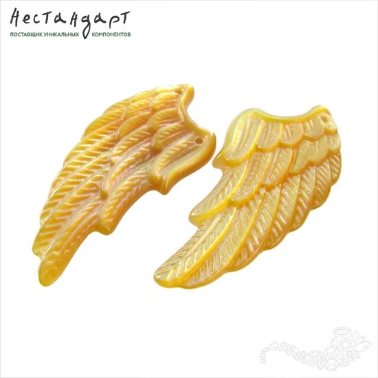 Перламутр натуральный резной Angel Wings 33-34 мм, изображение 7