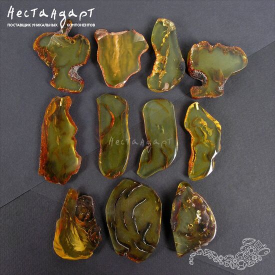 Янтарь натуральный спил Slim Cut 29-53 мм, изображение 3