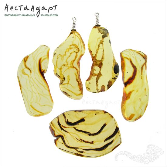 Янтарь натуральный спил Slim Cut 29-53 мм, изображение 4