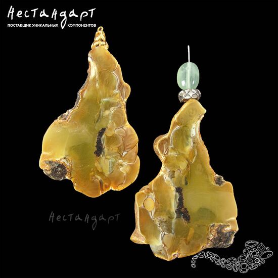 Янтарь натуральный тонкий спил Honey Cut 45-59 мм