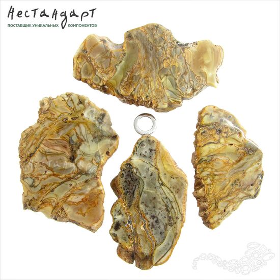 Янтарь натуральный спил самородка Landscape Cut 48-62 мм, изображение 4