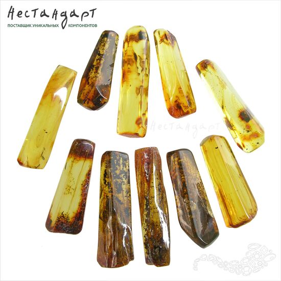 Янтарь натуральный с огранкой Stick Cut 46-58 мм