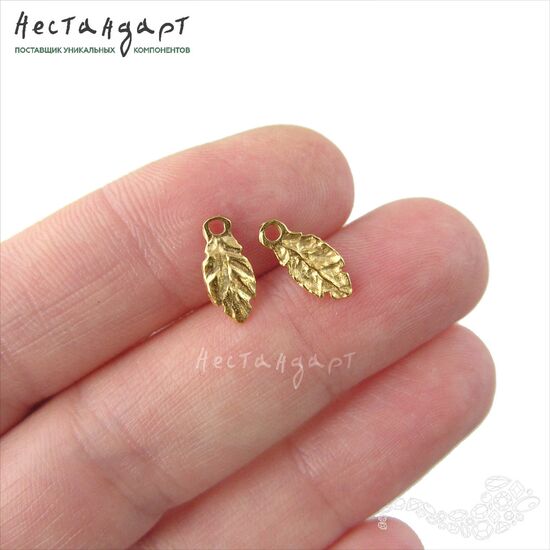 Подвеска Cameo Leaf Gold Plated 12х5 мм, изображение 3