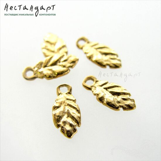Подвеска Cameo Leaf Gold Plated 12х5 мм, изображение 4