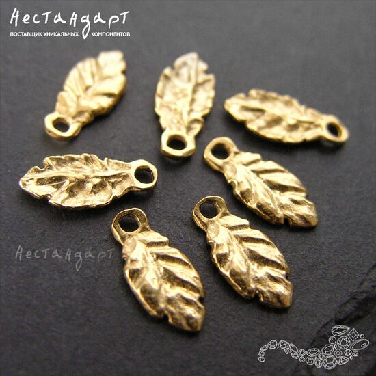 Подвеска Cameo Leaf Gold Plated 12х5 мм, изображение 5