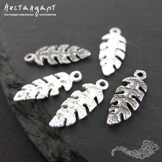 Подвеска Tropical Sheet Silver Plated 16х6 мм, изображение 4
