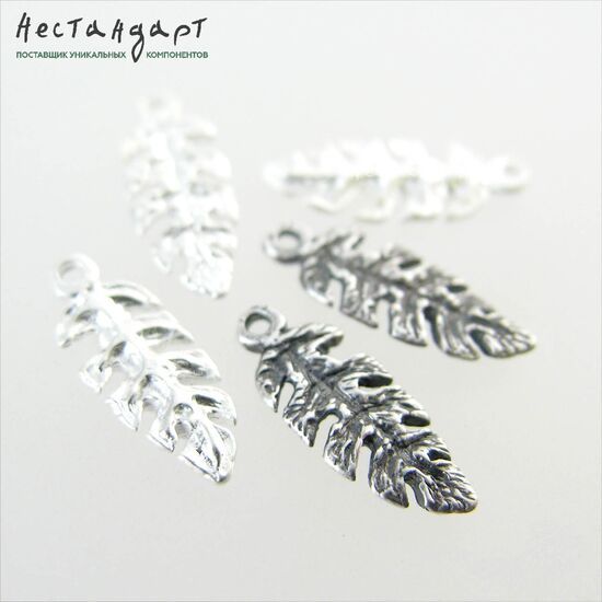 Подвеска Tropical Sheet Silver Plated 16х6 мм, изображение 5