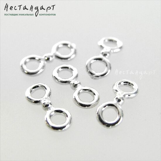 Коннектор-разделитель Doppio Sterling Silver 8,5 мм, изображение 2