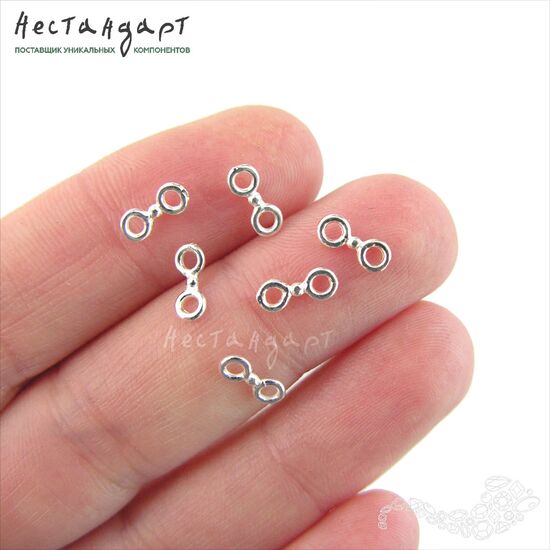 Коннектор-разделитель Doppio Sterling Silver 8,5 мм, изображение 3