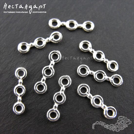 Коннектор-разделитель Triplo Sterling Silver 12 мм, изображение 3