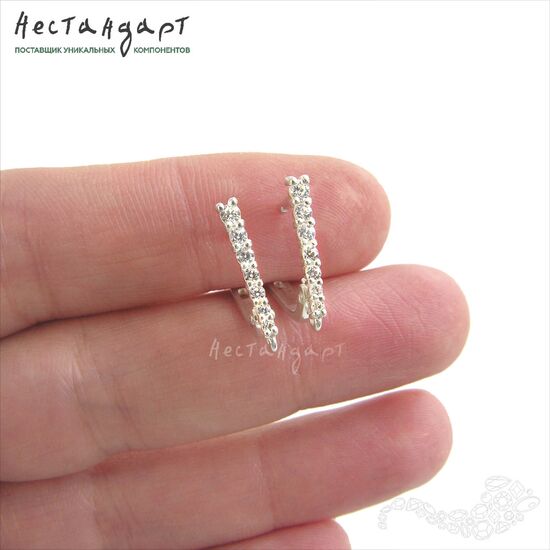 Швензы Traccia Sterling Silver 15,5х2,5 мм (пара), изображение 2