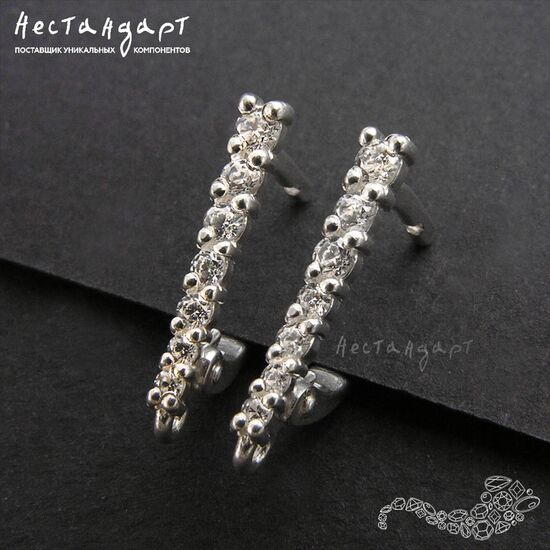 Швензы Traccia Sterling Silver 15,5х2,5 мм (пара), изображение 5