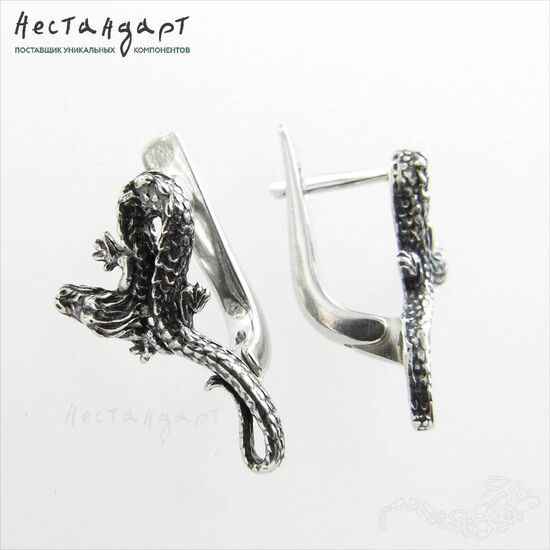 Швензы Antique Dragon Sterling Silver 17х9 мм (пара), изображение 3