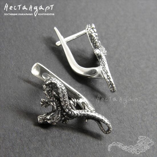 Швензы Antique Dragon Sterling Silver 17х9 мм (пара), изображение 4