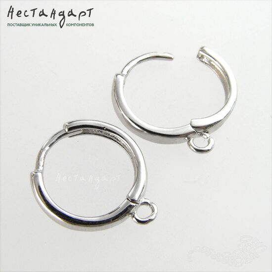 Швензы Ring Sterling Silver Rhodium Plated 14 мм (пара)