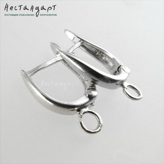 Швензы Flexure Sterling Silver Rhodium Plated 16,5 мм (пара)
