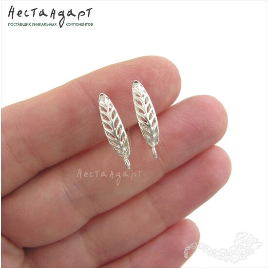 Швензы Foliage Sterling Silver 18х4 мм (пара), изображение 2