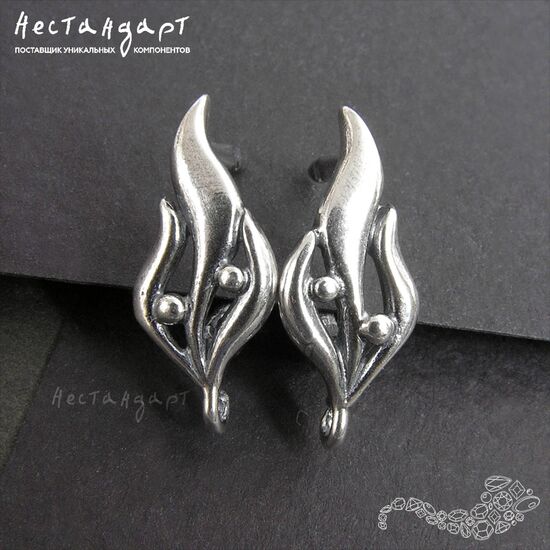 Швензы Forest Flower Silver Plated 18х8 мм (пара), изображение 3