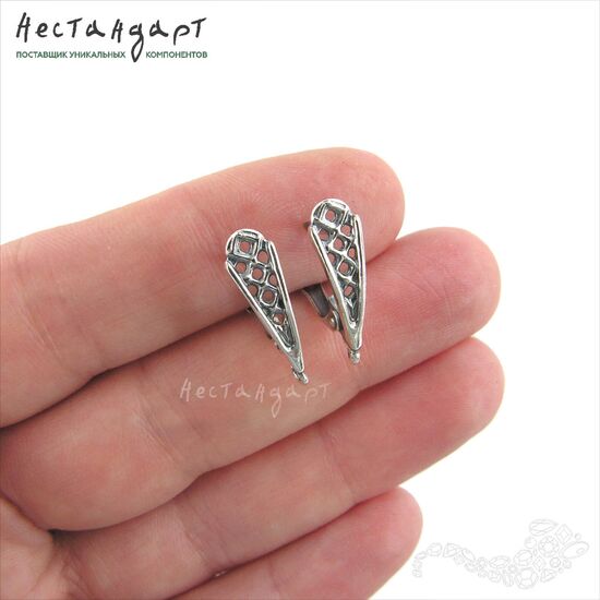 Швензы Waffle Silver Plated 18х6 мм (пара), изображение 2