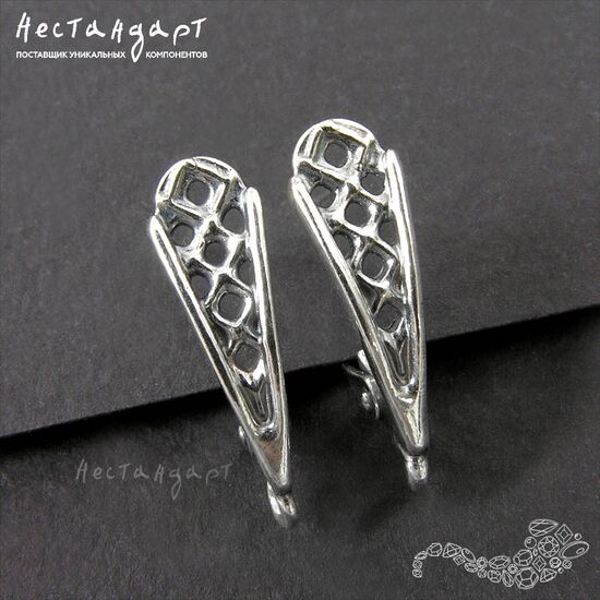 Швензы Waffle Silver Plated 18х6 мм (пара), изображение 3