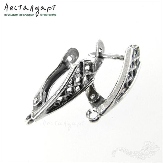 Швензы Waffle Silver Plated 18х6 мм (пара), изображение 4