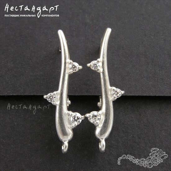 Швензы Fianite Reefs Sterling Silver 22 мм (пара)