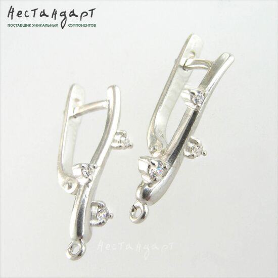 Швензы Fianite Reefs Sterling Silver 22 мм (пара), изображение 4