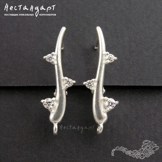 Швензы Fianite Reefs Sterling Silver 22 мм (пара), изображение 5