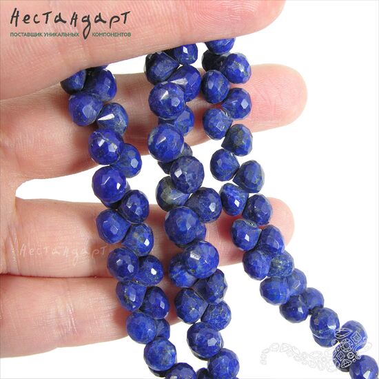 Лазурит натуральный Onion Briolette 6-8 мм, изображение 2