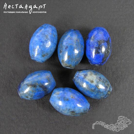 Лазурит натуральный Barrel 12х8 мм (уп.6 шт.), изображение 3