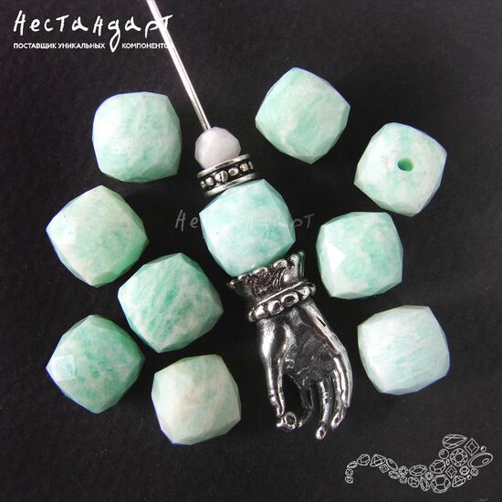 Амазонит натуральный Cube 8,5-9 мм