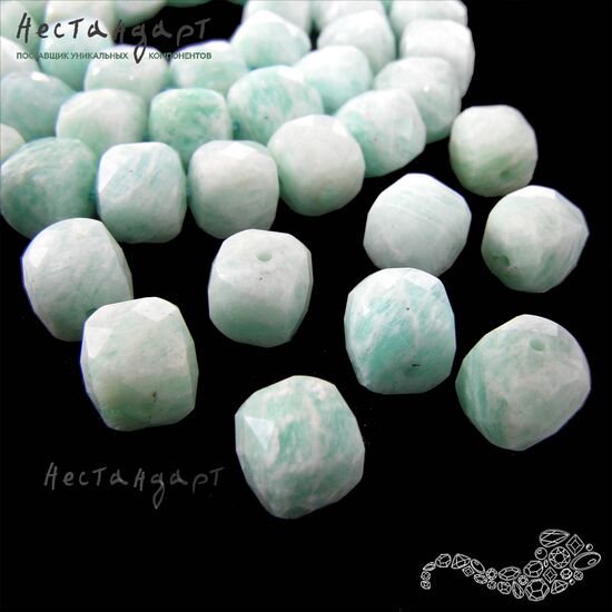 Амазонит натуральный Cube 8,5-9 мм, изображение 3