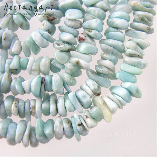 Ларимар натуральный Free Form 8-15 мм (нить 10 см), изображение 5